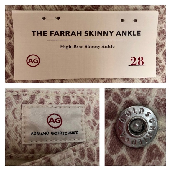 AG Farrah Ivory Python Snake Skinny Jeans NWT - Picture 8 of 15